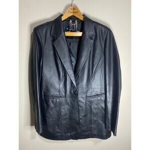 EUC Denim & Co Genuine Black Leather Jacket Size Large